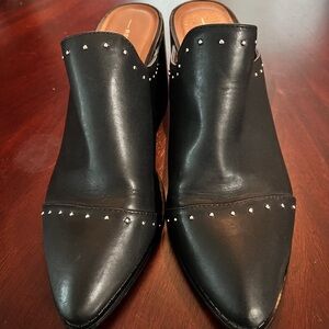 Black Studded Mules